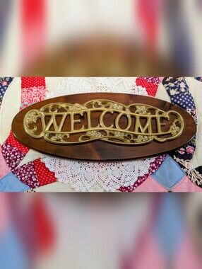 Welcome Oval Wood & Metal Plaque by Home Interiors & Gifts